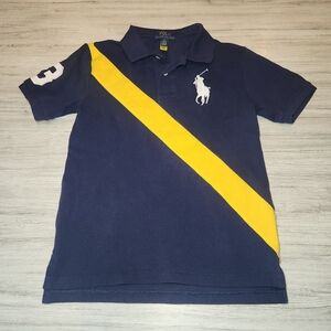 Polo Ralph Lauren Big Pony Polo Shirt Youth Navy Boys Size Medium 10/12 A3